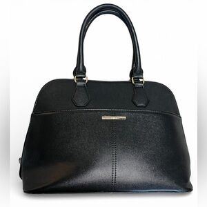 ALDO Black Structured Satchel Purse | Zip Top Shoulder Bag Work Tote